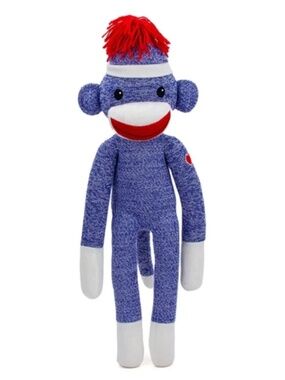 NEW Plushland Sock Monkey 20" - Blue